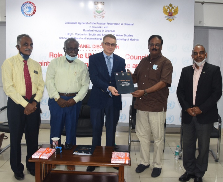 “A panel discussion on the role of the UNSC in maintaining international peace and security organized by The Consulate General of the Russian Federation in Chennai”