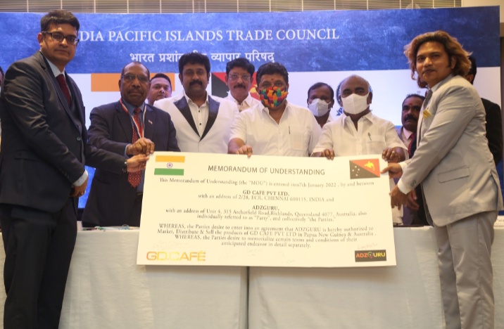 Dr. Vishnu Prabhu appointed as Papua New Guinea’s Trade Commissioner for India in the presence of  Tamil Nadu Ministers Palanivel Thiagarajan , Gingee K.S. Masthan  &  Papua New Guinea High Commissioner to India HE Paulias Korni