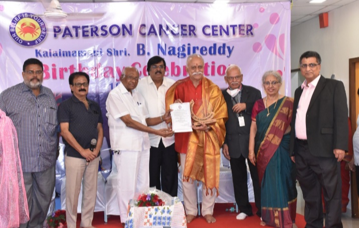 PATERSON CANCER CENTER CELEBRATED “THIRUVALLUVAR DAY” IN CONNECTION WITH THE BIRTHDAY CELEBRATIONS OF KALAIMAMANI B.NAGIREDDY