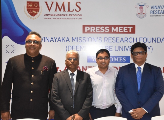 VINAYAKA MISSION’s RESEARCH FOUNDATION (DEEMED TO BE UNIVERSITY) APPOINTS DR. ANANTH PADMANABHAN AS THE NEW DEAN OF THE LAW SCHOOL