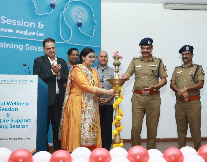 Gleneagles Global Health City Organises Mental Wellness Session and Basic Life Support Training to Police Personnel in Chennai