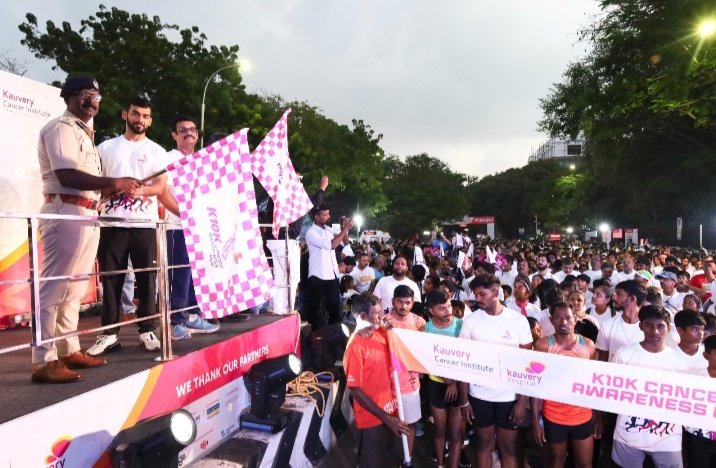 Kauvery Hospital Hosts 6,500 Participants in the K10K Cancer Awareness Run