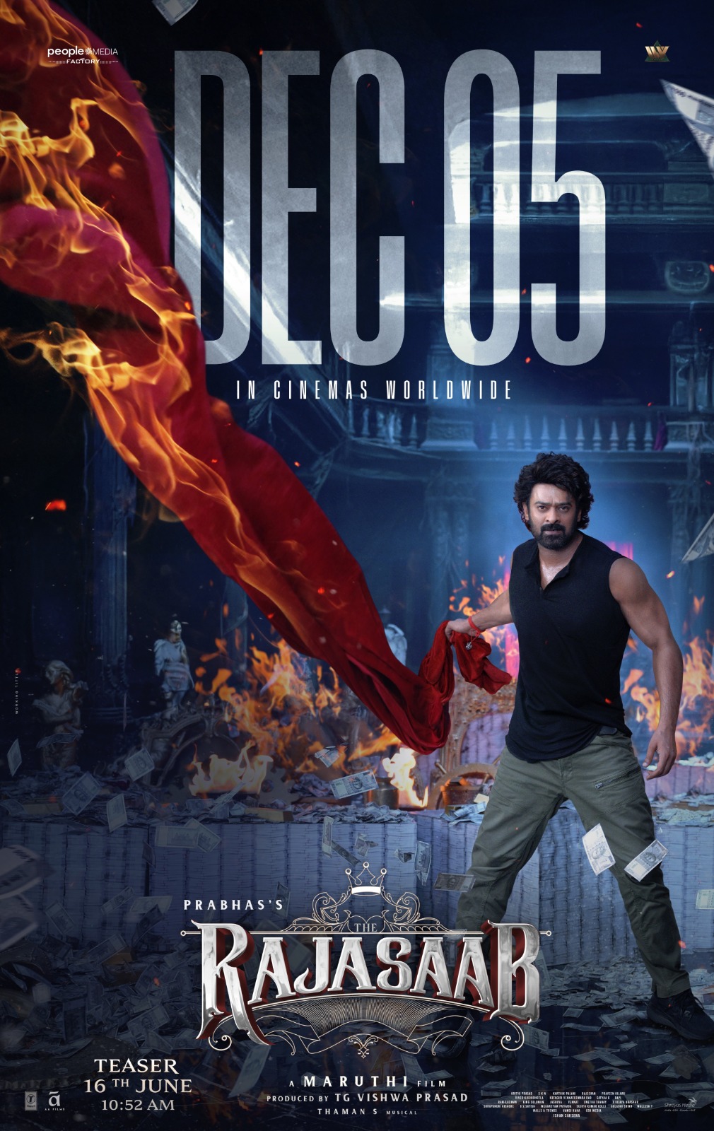 ஜூன் 16ஆம் தேதியன்று வெளியாகிறது பிரபாஸின் ‘தி ராஜா சாப்’ படத்தின் டீசர்