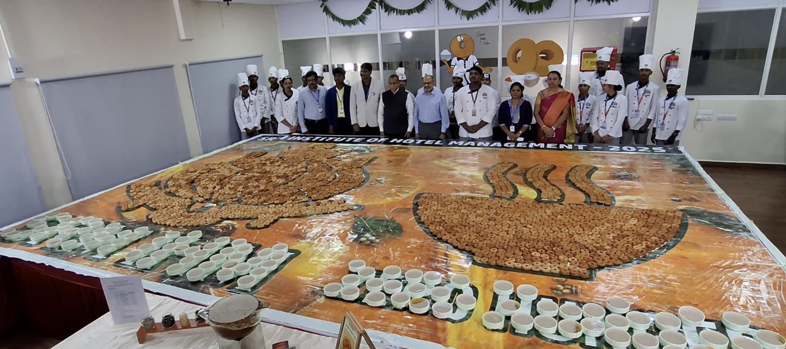 SRM Institute of Hotel Management Sets New World Record with 1993 Baked Methu Vada Sambhar Creations