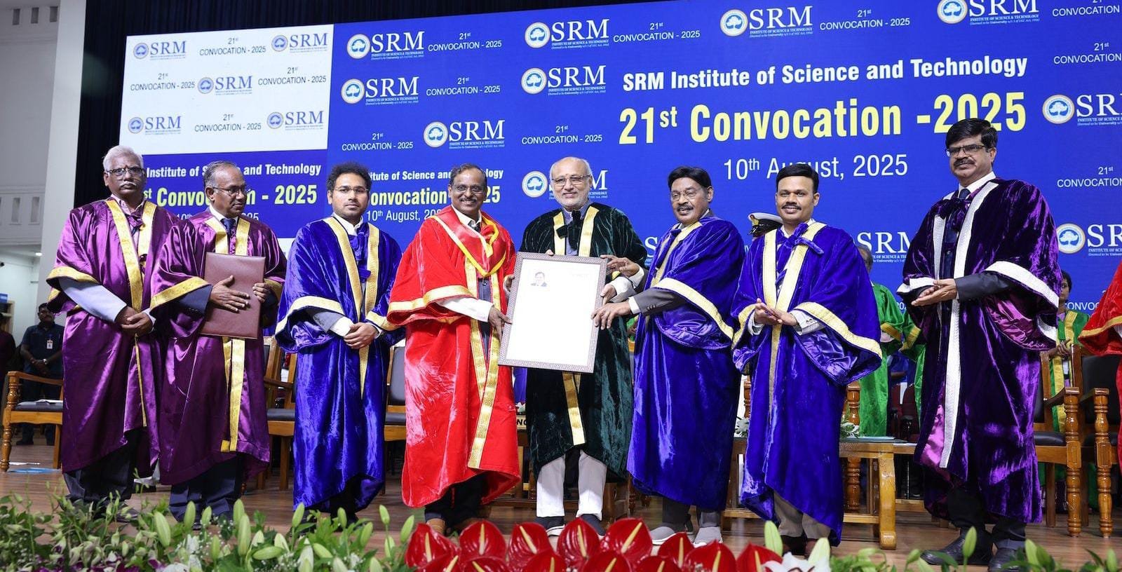 Our scientists and engineers, propelling India toward a future defined by technological strength and national security”: Dr. V. Narayanan, ISRO Chairman, at SRMIST’s 21st Convocation 2025