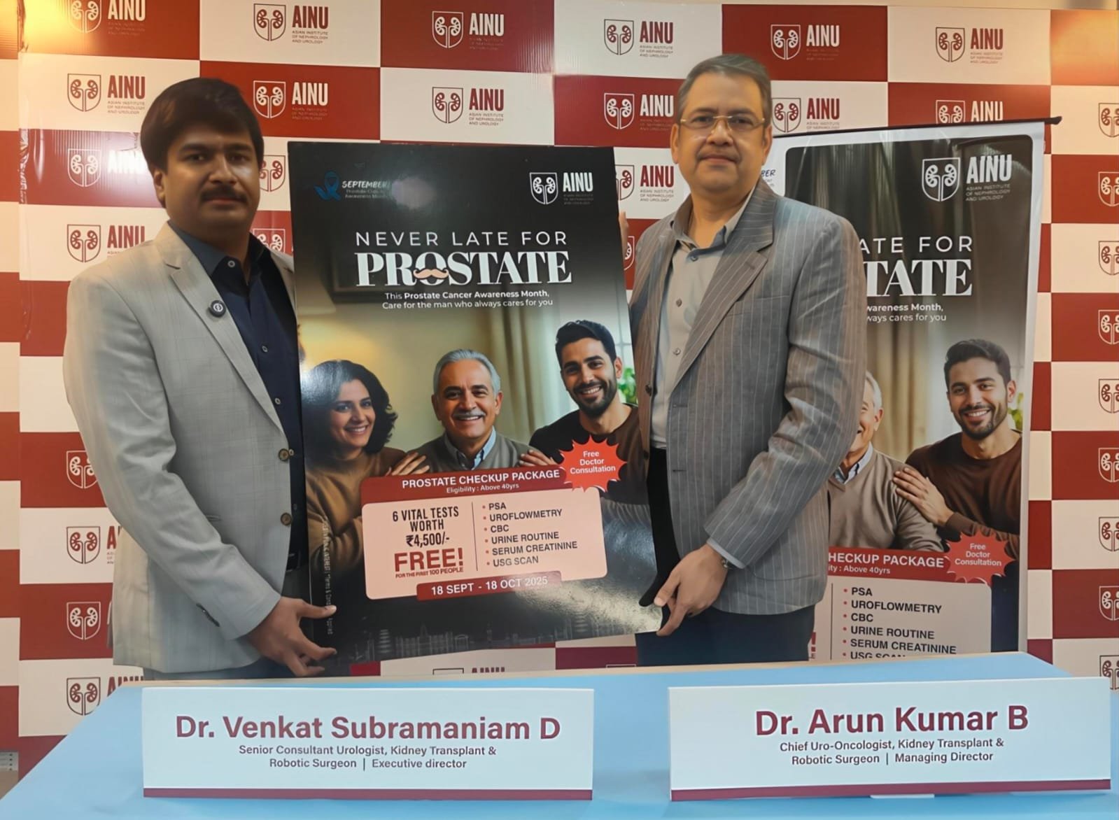 Chennai Sees Fastest Rise in Prostate Cancer Cases – AINU Launches Drive to Break Men’s Health Silence and Push Early Screening