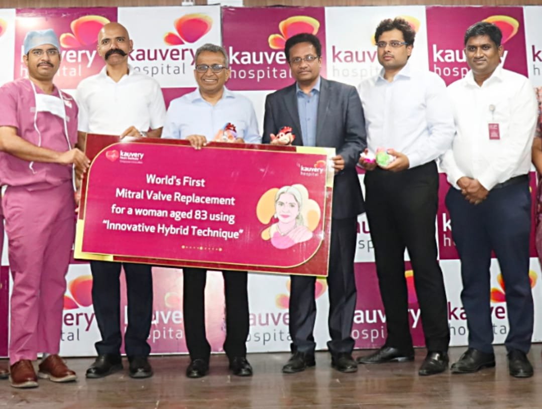 Kauvery Hospital Performs World’s First Breakthrough Transcatheter Mitral Valve Replacement on a High-Risk Elderly woman aged 83