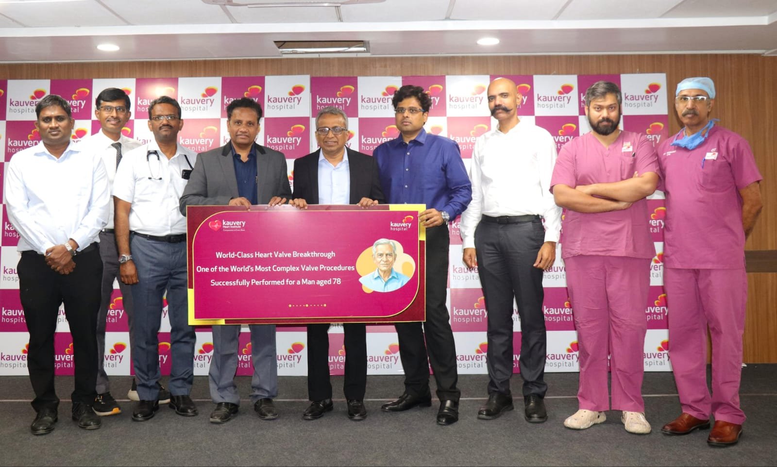 Kauvery Hospital, Alwarpet Performs One of the World’s First complex TAVR-in-TAVR-in-SAVR Procedure with Bioprosthetic Valve Fracture and Dual Cerebral Protection for a man aged 78 years