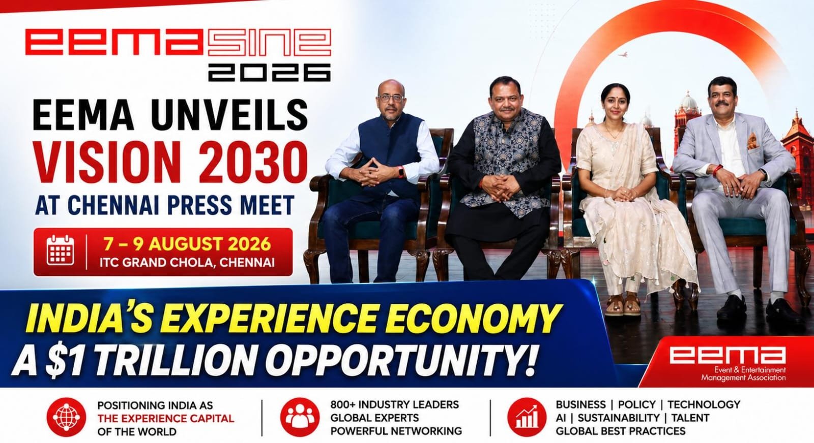 EEMAGINE 2026, EEMA’s flagship annual convention, is scheduled to take place in Chennai from 7–9 August this year at ITC Grand Chola