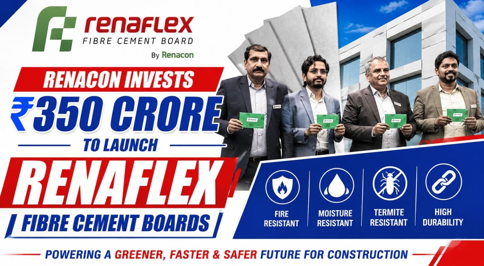Renacon Launches RENAFLEX Fibre Cement Boards, Advancing Sustainable Construction in India
